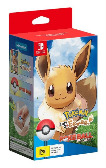Pokemon Let's Go Eevee box art for Nintendo Switch